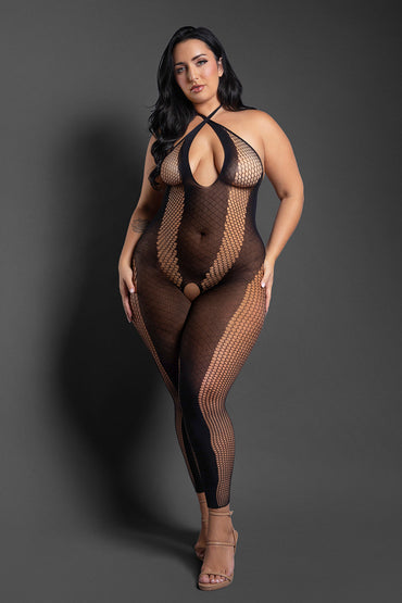FL Sheer Make Your Move Halter Bodystocking - Queen Size