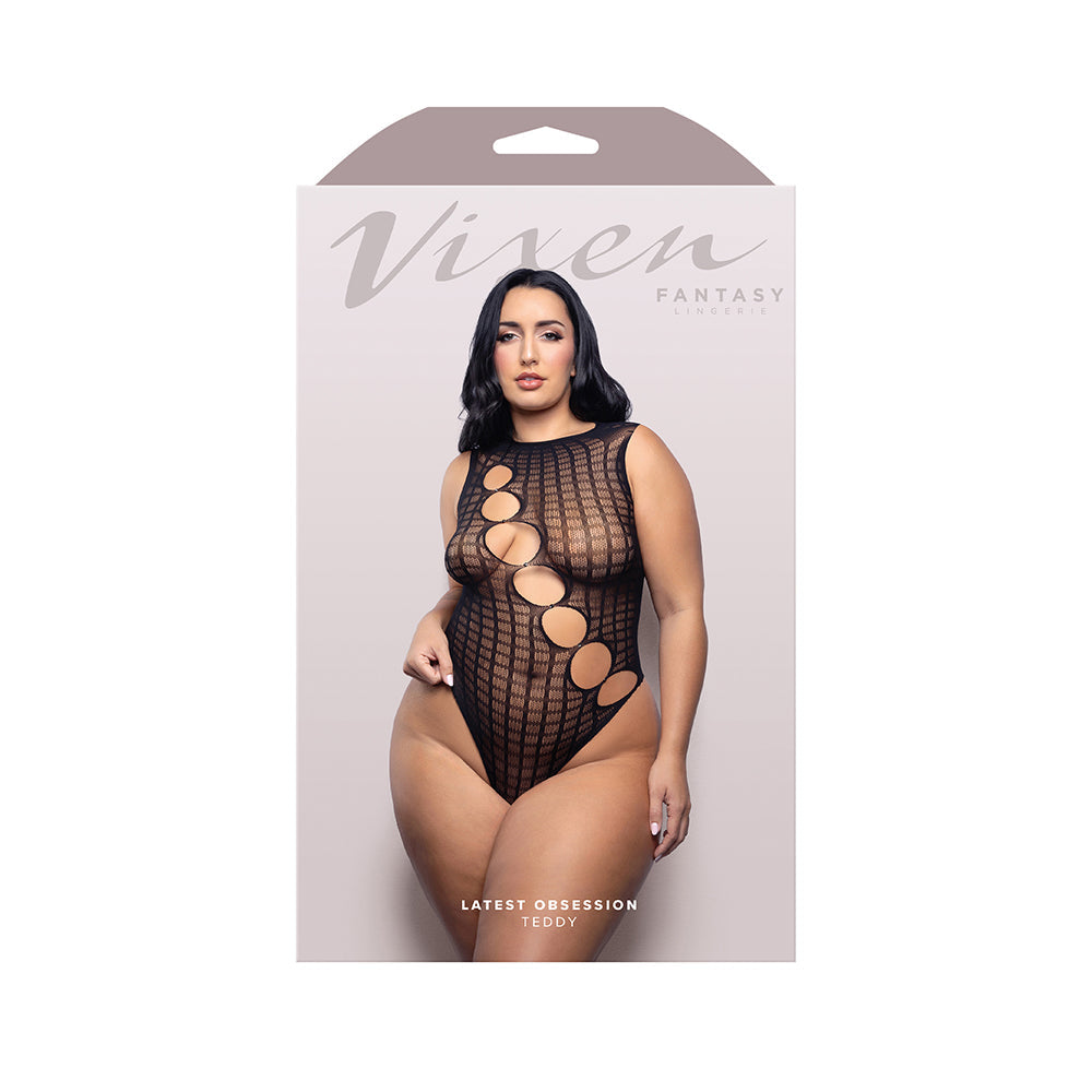 Rhinestone Accent Cut-Out Teddy for Curvy Figures