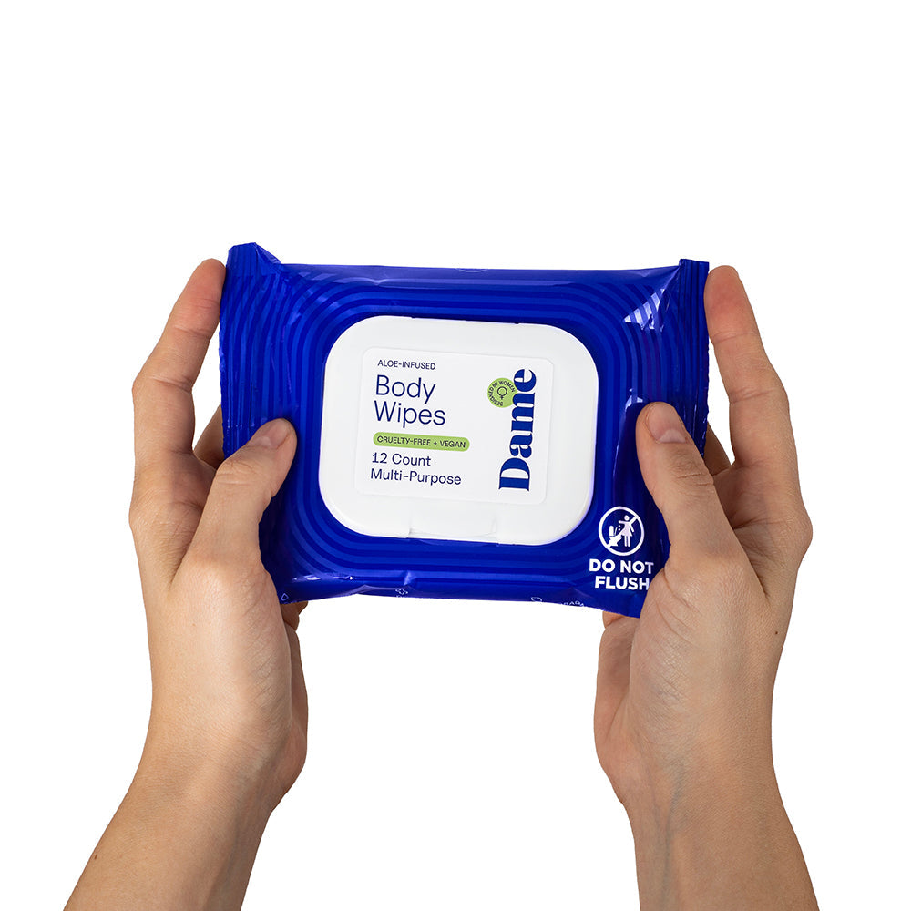 Dame Body Wipes with Aloe & Cucumber - 12 Count Lubricant