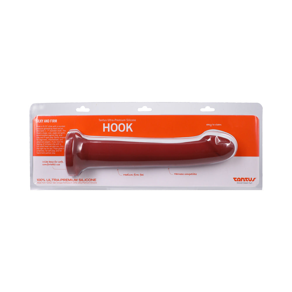 Tantus Hook 9.25-Inch Dildo in Ruby