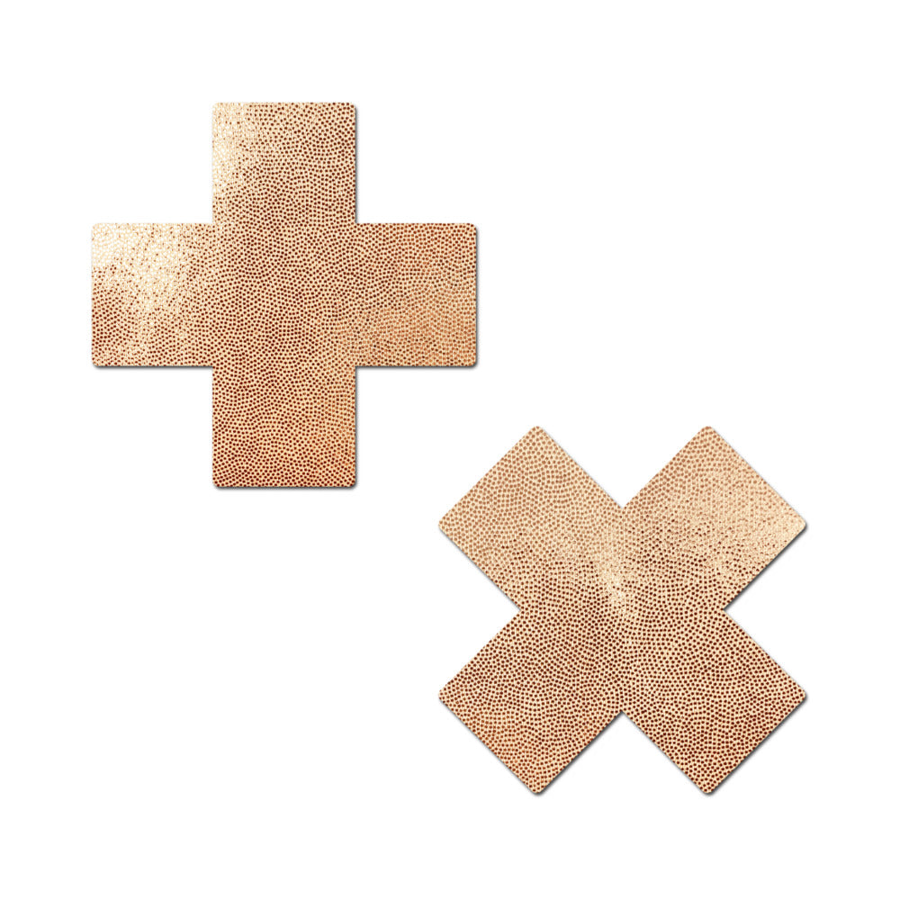 Rose Gold Cross Nipple Covers