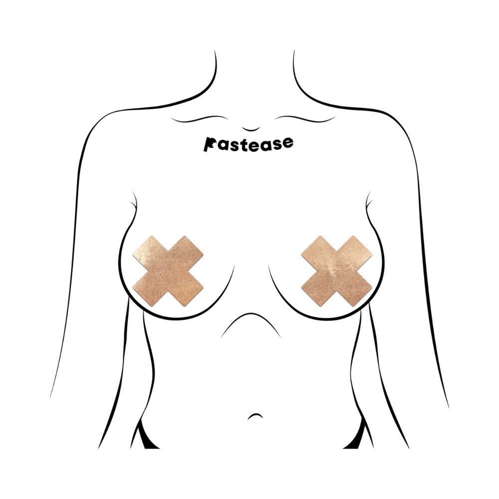 Rose Gold Cross Nipple Covers
