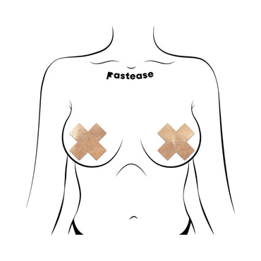 Rose Gold Cross Nipple Covers