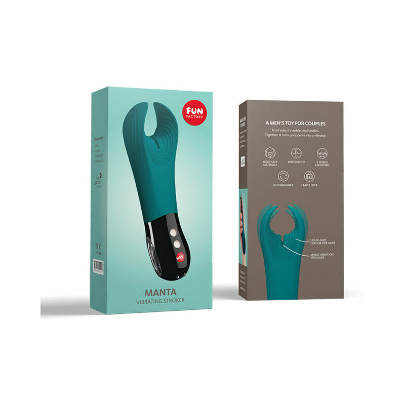 Fun Factory Manta Vibrating Stroker Deep Blue