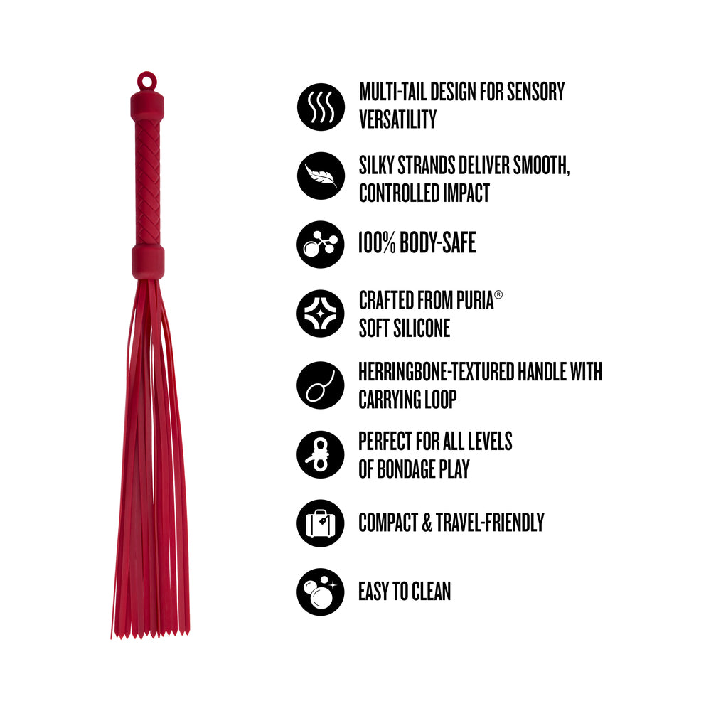Temptasia Ardor Flogger Red for Sensual Impact Play