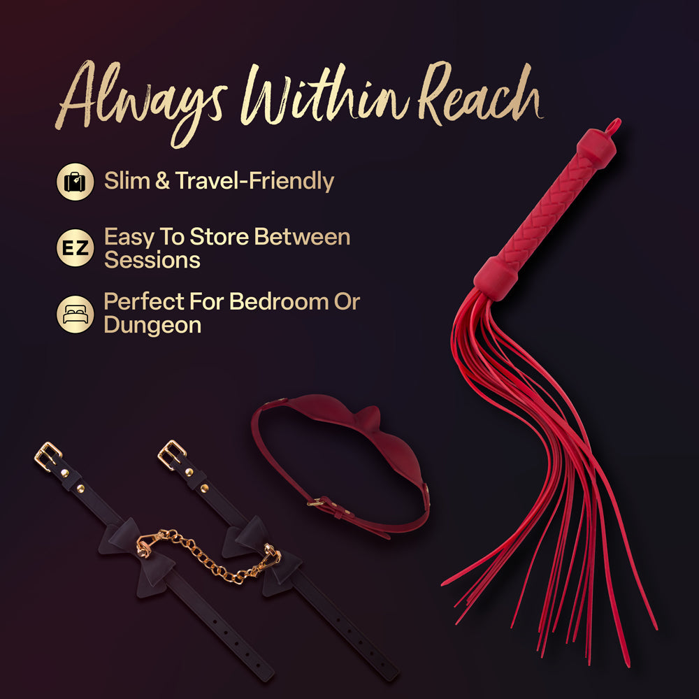 Temptasia Ardor Flogger Red for Sensual Impact Play