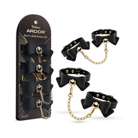 Ardor Wrist & Ankle Restraints Black with Bow