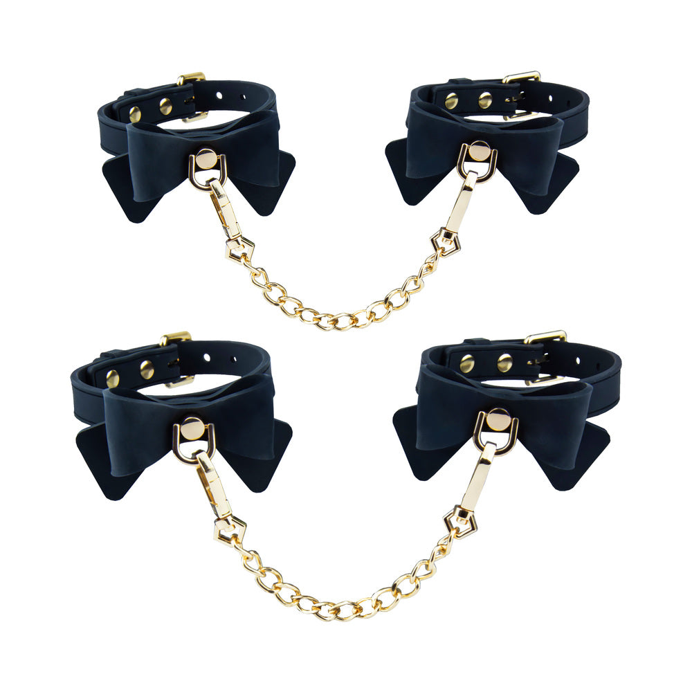 Ardor Wrist & Ankle Restraints Black with Bow