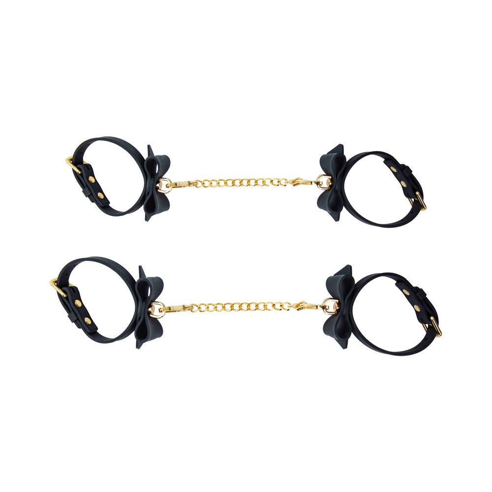 Ardor Wrist & Ankle Restraints Black with Bow