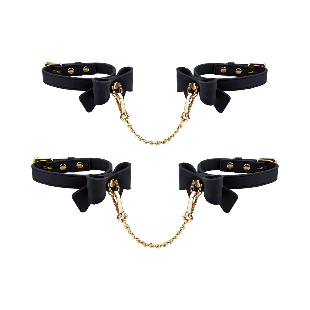Ardor Wrist & Ankle Restraints Black with Bow