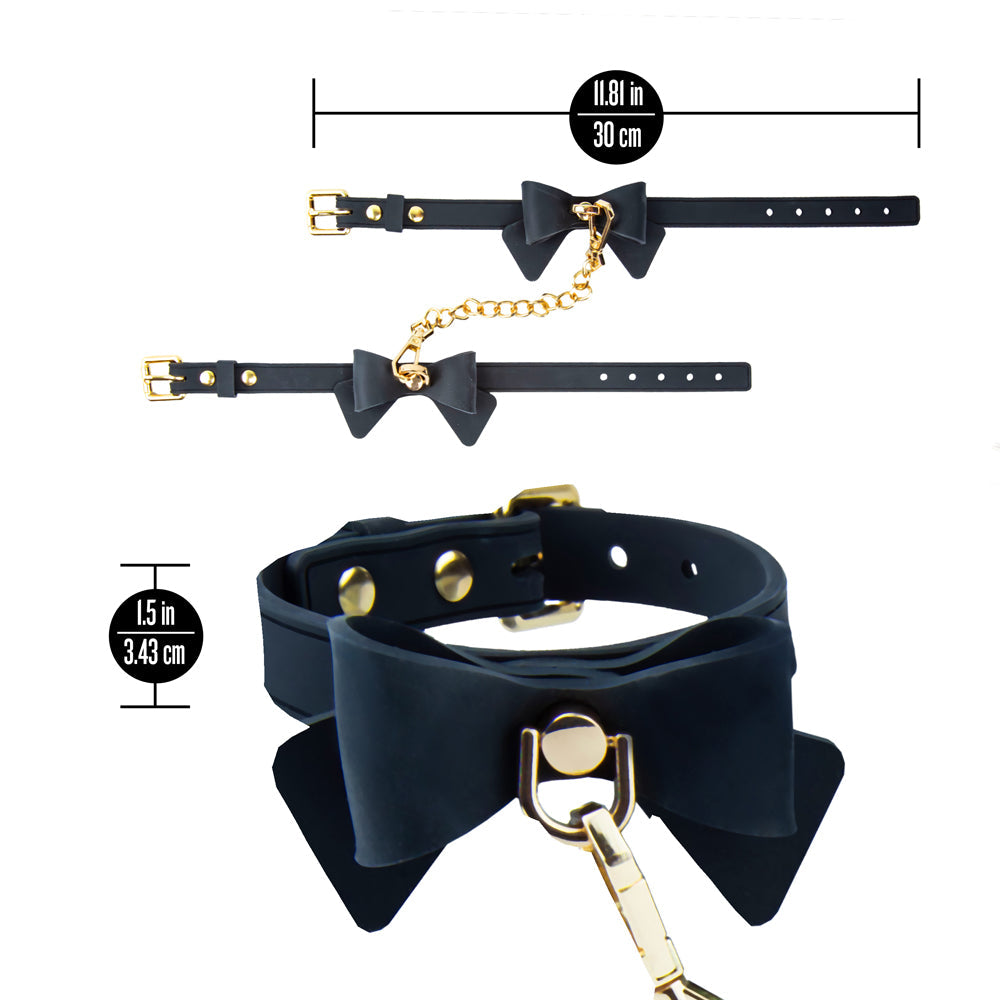 Ardor Wrist & Ankle Restraints Black with Bow