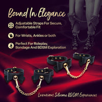Ardor Wrist & Ankle Restraints Black with Bow