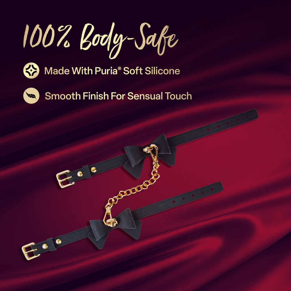 Ardor Wrist & Ankle Restraints Black with Bow