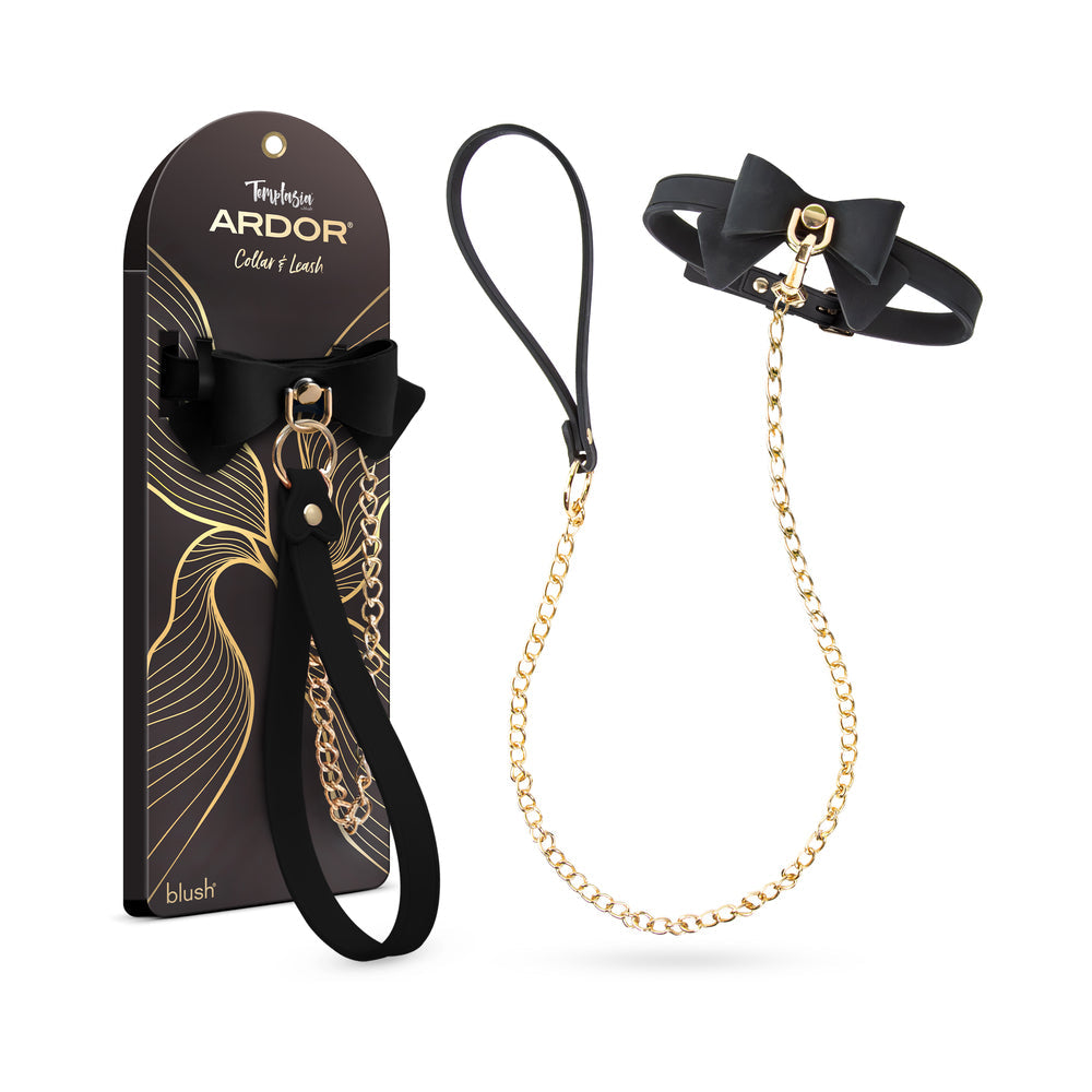 Temptasia Ardor Collar & Leash Black/Bow