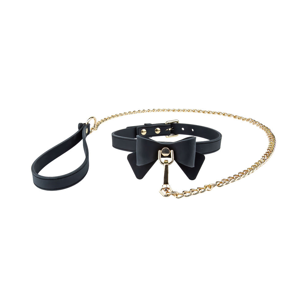 Temptasia Ardor Collar & Leash Black/Bow