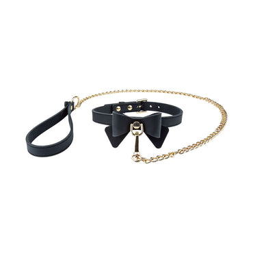 Temptasia Ardor Collar & Leash Black/Bow