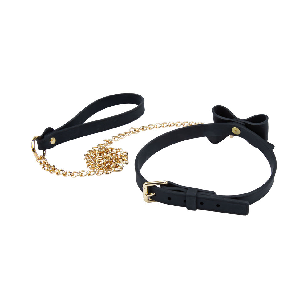 Temptasia Ardor Collar & Leash Black/Bow