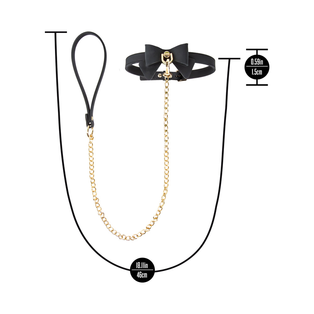 Temptasia Ardor Collar & Leash Black/Bow