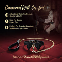 Temptasia Ardor Collar & Leash Black/Bow