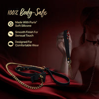 Temptasia Ardor Collar & Leash Black/Bow