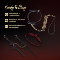 Temptasia Ardor Collar & Leash Black/Bow
