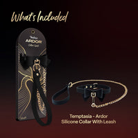 Temptasia Ardor Collar & Leash Black/Bow