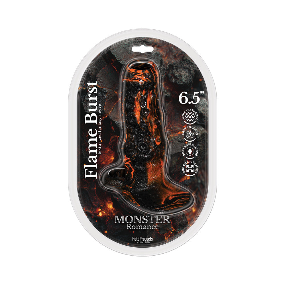 Flame Burst Textured Penis Sleeve for Enhanced Pleasure