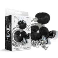 NIXIE Metal Plug & Faux Fur Cuff Set - Medium Anal Toy