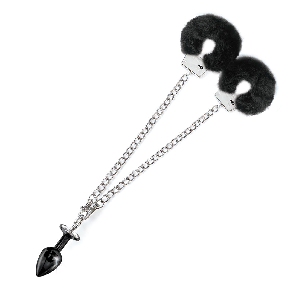 NIXIE Metal Plug & Faux Fur Cuff Set - Medium Anal Toy