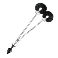 NIXIE Metal Plug & Faux Fur Cuff Set - Medium Anal Toy