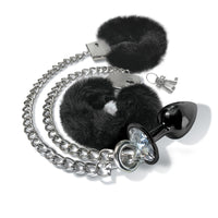 NIXIE Metal Plug & Faux Fur Cuff Set - Medium Anal Toy
