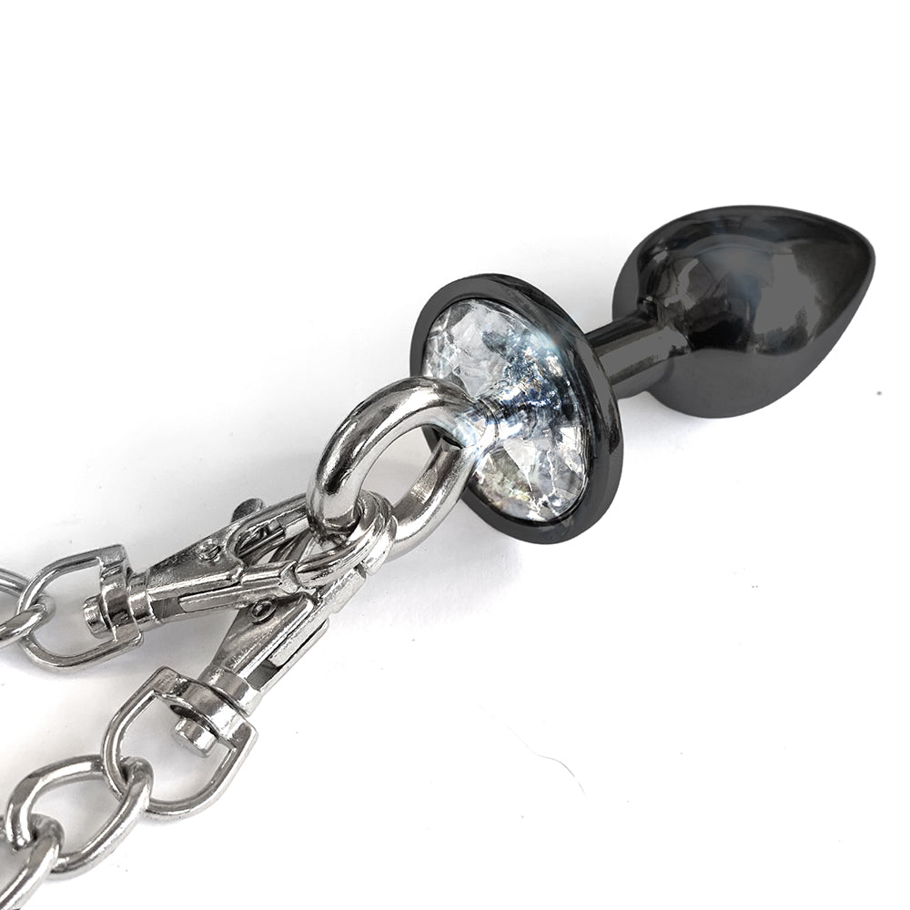 NIXIE Metal Plug & Faux Fur Cuff Set - Medium Anal Toy