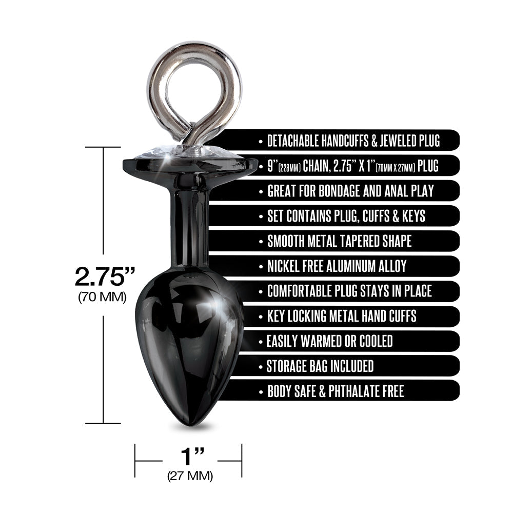 NIXIE Metal Plug & Faux Fur Cuff Set - Medium Anal Toy