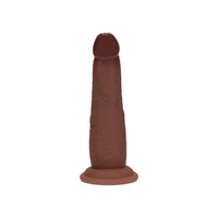Realrock Sliding Skin Dual Density Silicone Dildo - 6 in. Brown