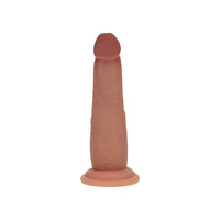 Realrock Sliding Skin Dual Density Silicone Dildo 6 in. Tan