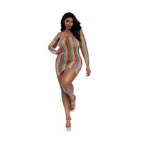Rainbow Mini Dress with Arm Warmers