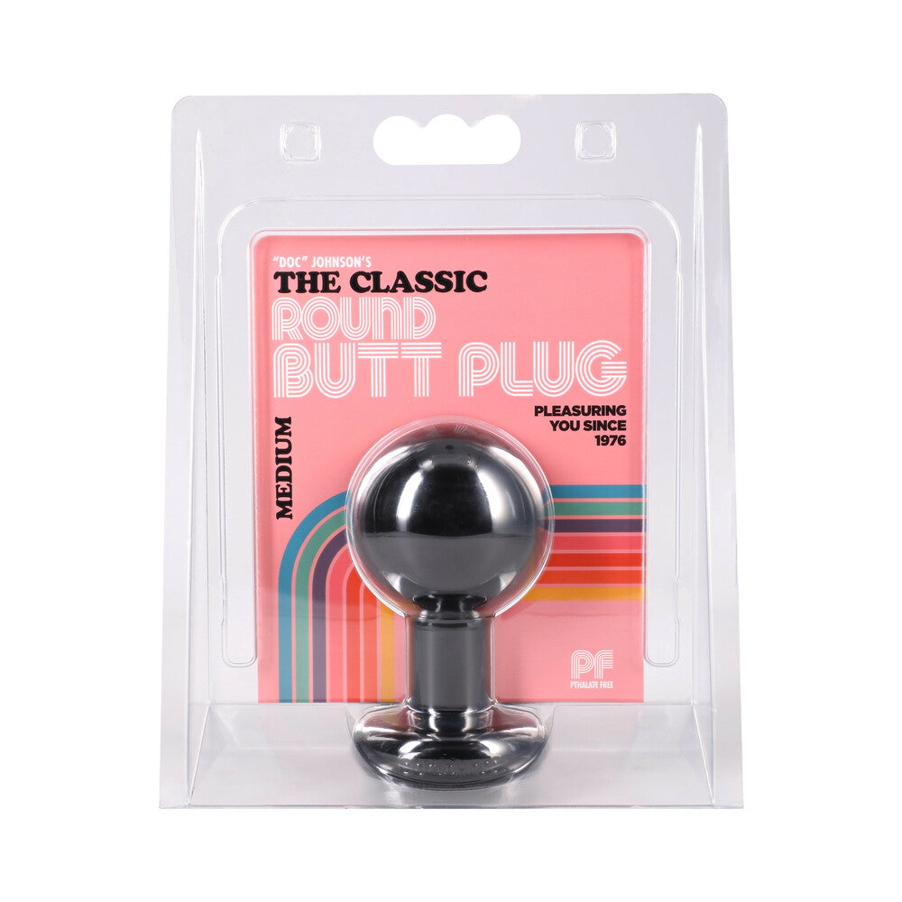 The Classic Round Butt Plug - Medium Black