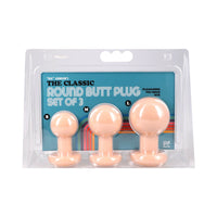 The Classic Round Butt Plug Cream 3pc for Anal Exploration