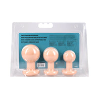 The Classic Round Butt Plug Cream 3pc for Anal Exploration