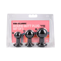 Classic Round Butt Plug Set - Black