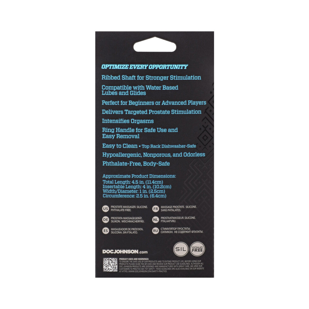 OptiMALE Ribbed Silicone P-Massager Prostate Massager
