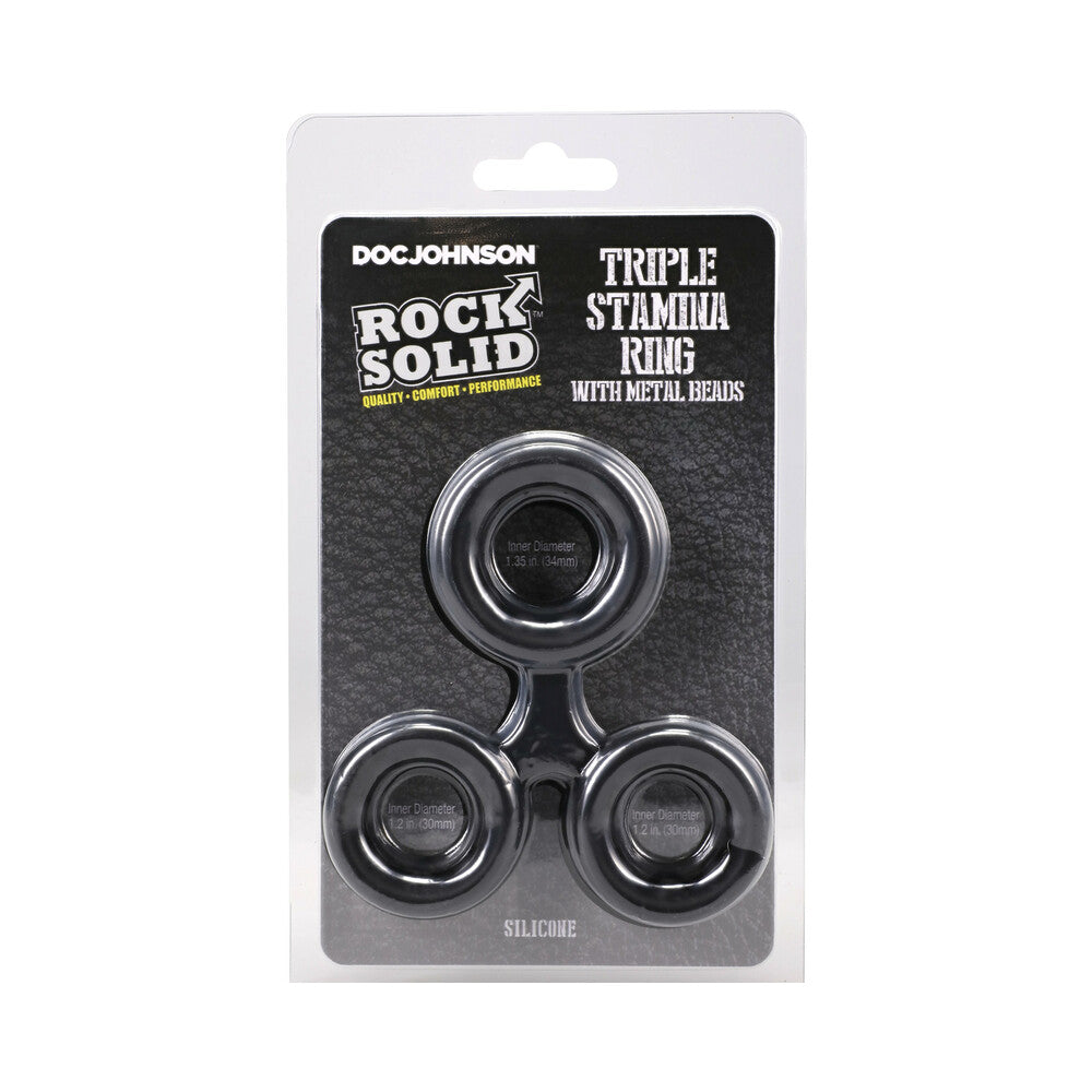 ROCK SOLID Sili Triple Stamina Ring - Black