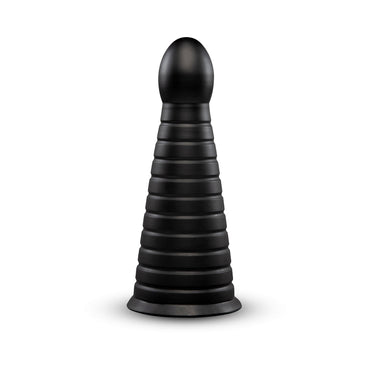 b-Vibe Cone 10 in. Tapered & Ribbed Dildo with Suction Cup