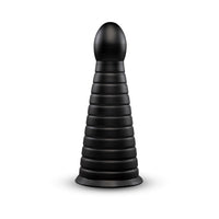b-Vibe Cone 10 in. Tapered & Ribbed Dildo with Suction Cup