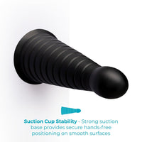 b-Vibe Cone 10 in. Tapered & Ribbed Dildo with Suction Cup