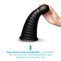 b-Vibe Cone 10 in. Tapered & Ribbed Dildo with Suction Cup