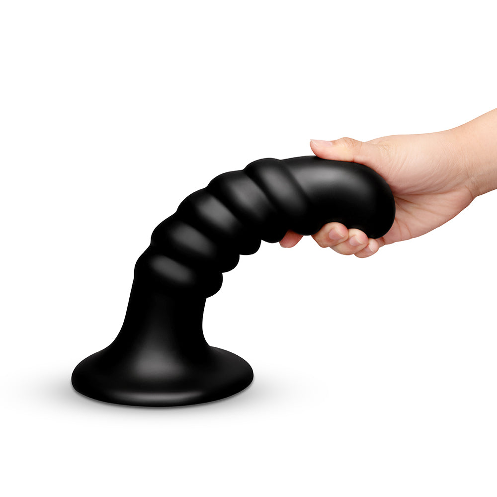 Curved & Ribbed Dildo with Suction Cup