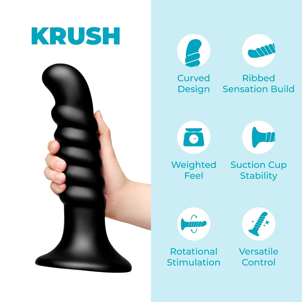 Curved & Ribbed Dildo with Suction Cup