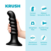 Curved & Ribbed Dildo with Suction Cup