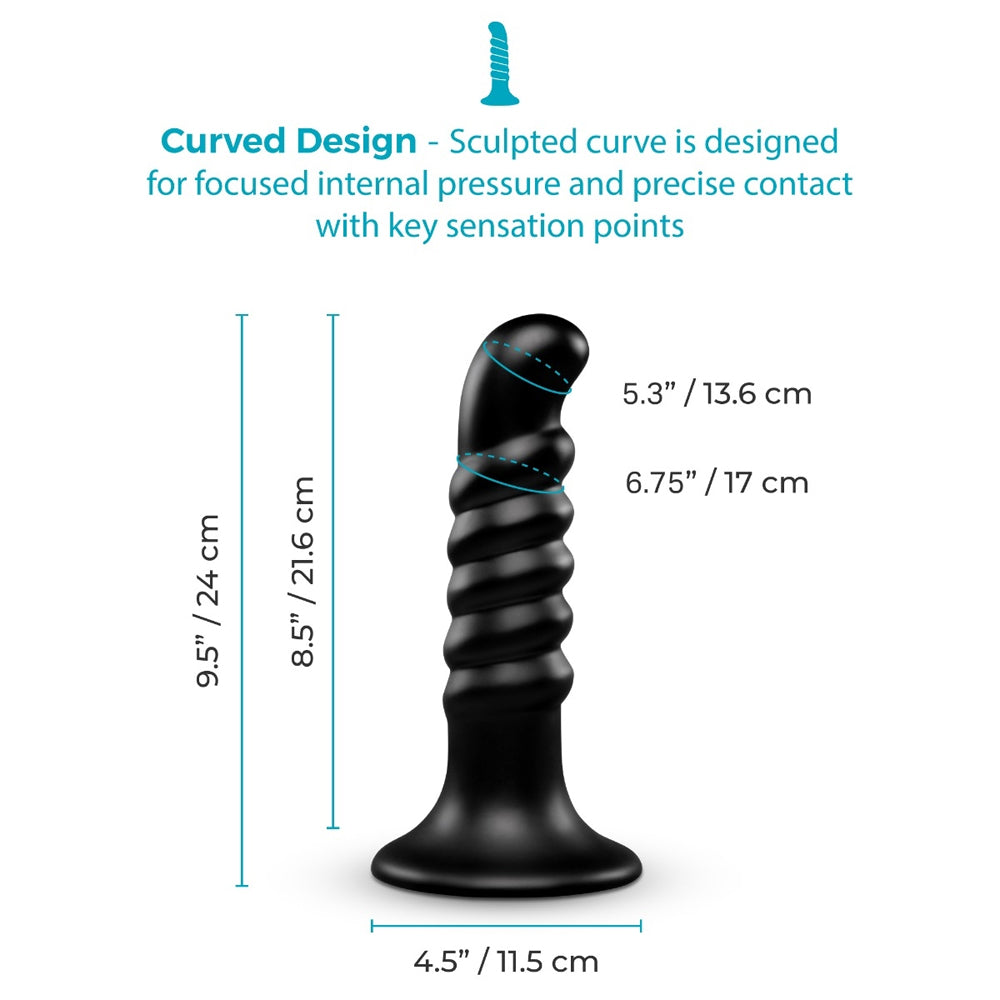 Curved & Ribbed Dildo with Suction Cup